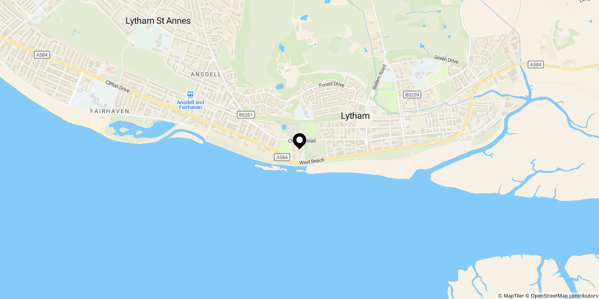 Approximate location of Seafield Road, Lytham Saint Anne’s, Lancashire, FY8 5PY